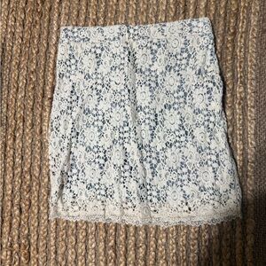 White Lace Crochet Skirt
